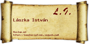 Lászka István névjegykártya