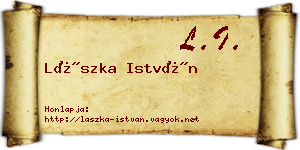 Lászka István névjegykártya